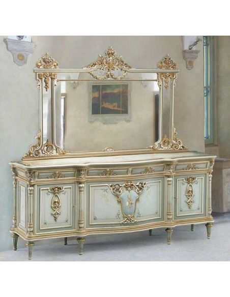 Luxurious Poseidon's Palace Sideboard from our European hand painted furniture collection. 7201