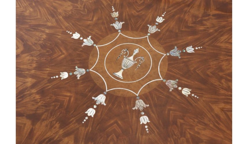 Dining Tables Exquisite White Floral Mahogany Table