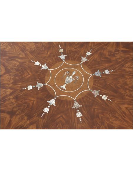 Dining Tables Exquisite White Floral Mahogany Table