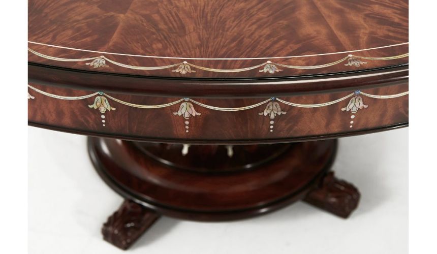 Dining Tables Exquisite White Floral Mahogany Table