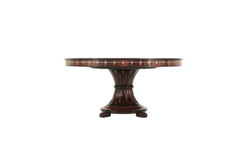 Dining Tables Exquisite White Floral Mahogany Table