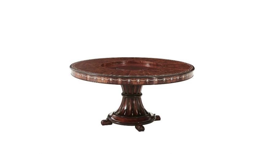 Dining Tables Exquisite White Floral Mahogany Table