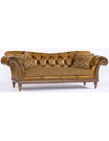 Carmel Leather Sofa with curved arm