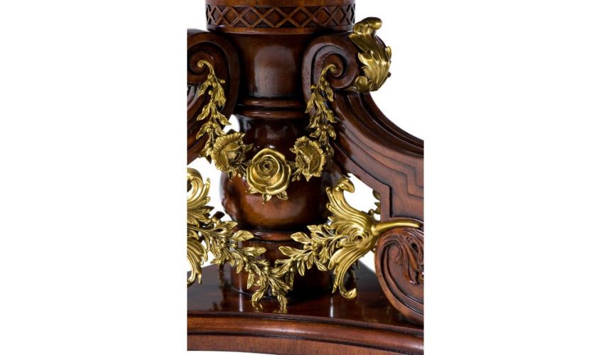 Dining Tables Luxurious Swirled Mahogany and Patterned Dining Table