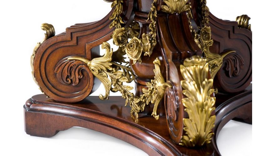 Dining Tables Luxurious Swirled Mahogany and Patterned Dining Table