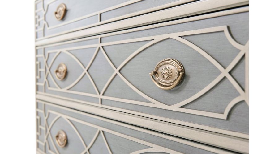 Chest of Drawers Exquisitely Patterned Spruce Chest of Drawers