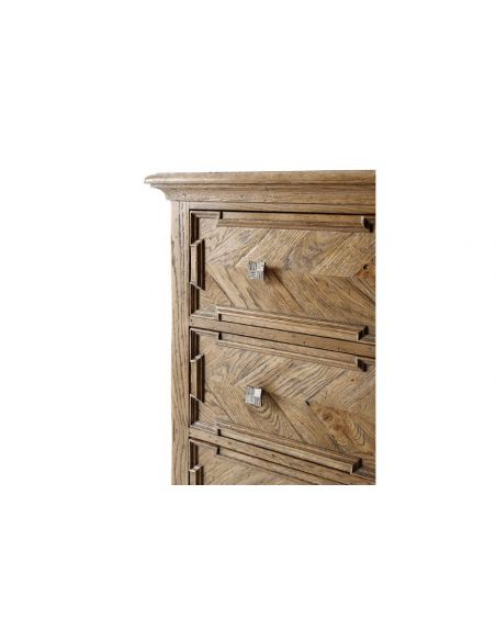 Chest of Drawers High End Checker Banded Oak Chest of Drawers
