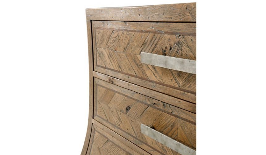 Chest of Drawers High End Modern Rustic Oak Parquetry Chest of Drawers