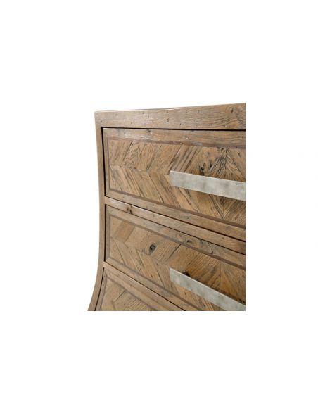 Chest of Drawers High End Modern Rustic Oak Parquetry Chest of Drawers