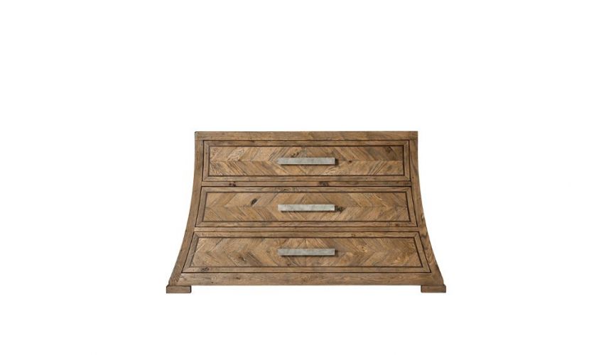 Chest of Drawers High End Modern Rustic Oak Parquetry Chest of Drawers