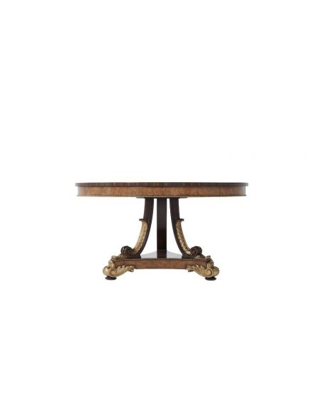 Foyer and Center Tables Elegantly Royal Ebonised Parquetry Center Table