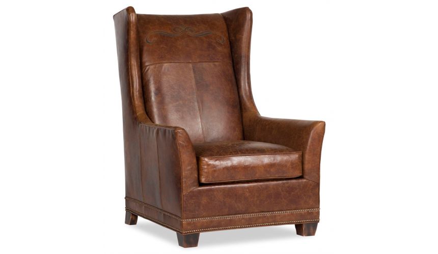 Luxury Leather & Upholstered Furniture Brown Leather Club Armchair