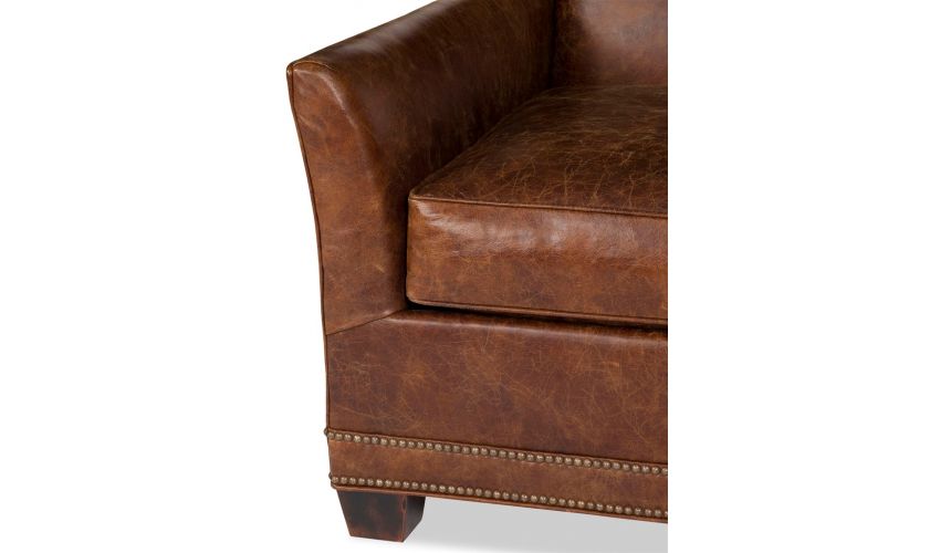 Luxury Leather & Upholstered Furniture Brown Leather Club Armchair