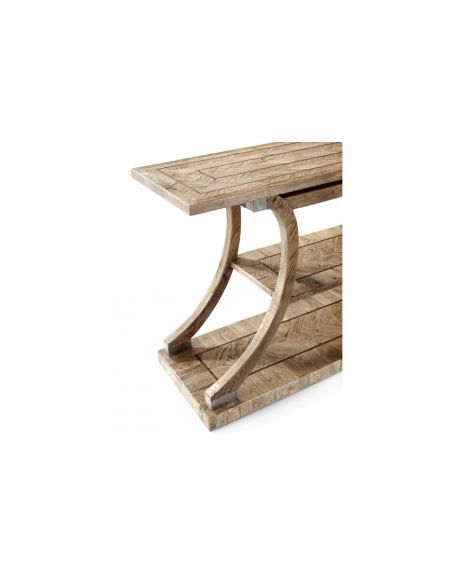 Console & Sofa Tables High End Chevron Shades of Grain Shelf