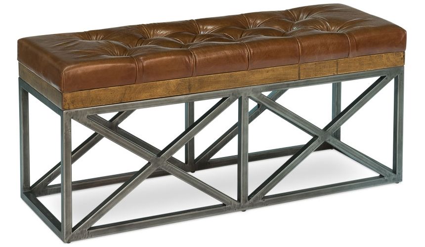 Luxury Leather & Upholstered Furniture Tufted Leather Cushioned Bench