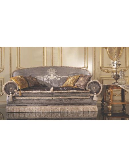 Custom Window Treatments Luxurious velvet chair and living room set with hand sewn embroidery