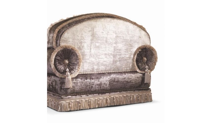 Custom Window Treatments Luxurious velvet chair and living room set with hand sewn embroidery