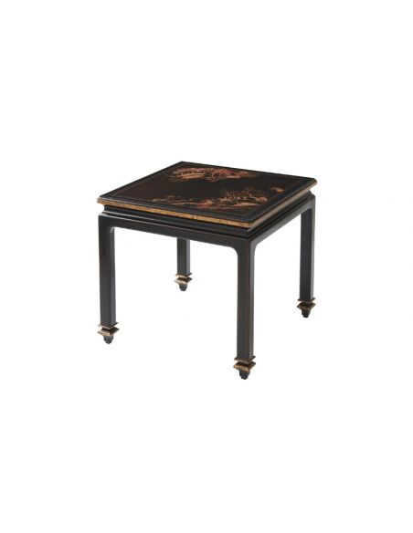 TABLES - SIDE, LAMP & BEDSIDE Luxurious Garden at Midnight Accent Table