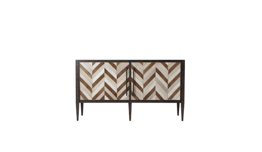 Breakfronts & China Cabinets High End Deluxe Chevron Cabinet