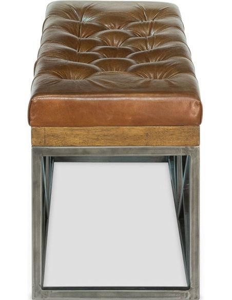 Luxury Leather & Upholstered Furniture Tufted Leather Cushioned Bench