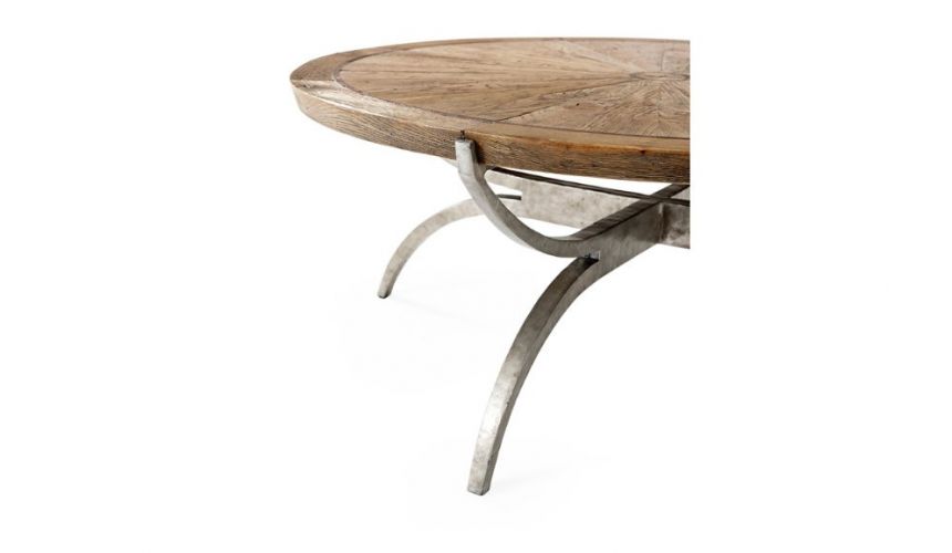 Round and Oval Coffee tables Deluxe Round Rustic Oak Table