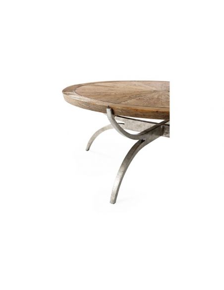 Round and Oval Coffee tables Deluxe Round Rustic Oak Table