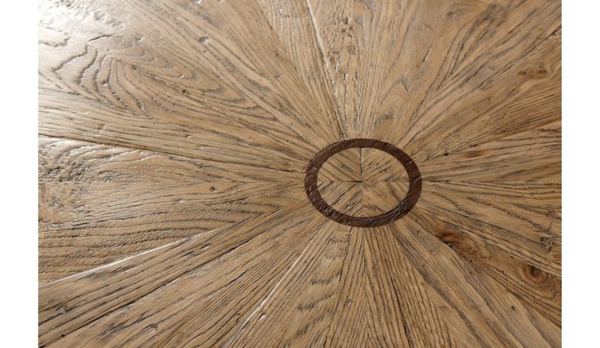Round and Oval Coffee tables Deluxe Round Rustic Oak Table