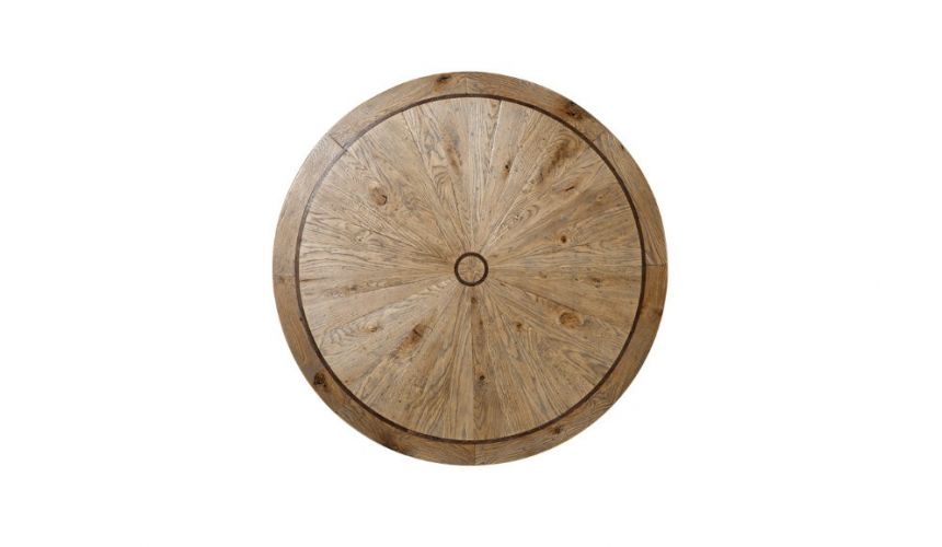 Round and Oval Coffee tables Deluxe Round Rustic Oak Table
