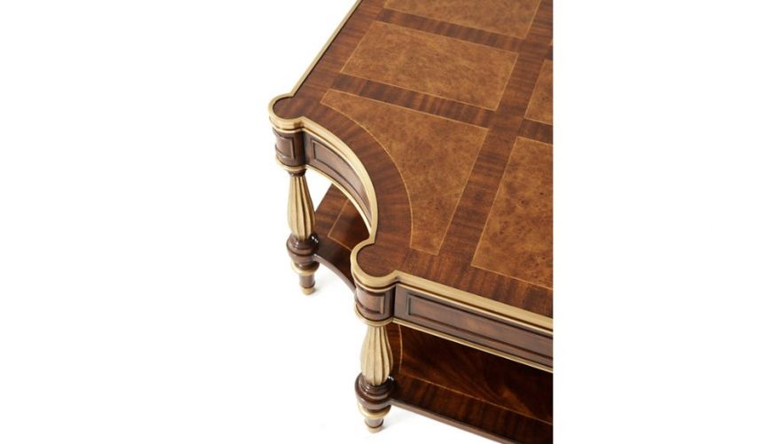 Round and Oval Coffee tables Classic and Grand Cocktail Table with Patterned Woodwork
