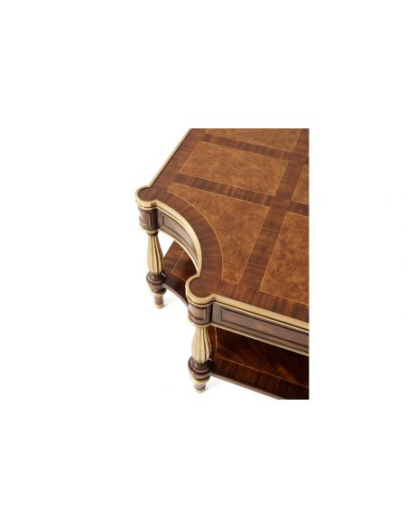 Round and Oval Coffee tables Classic and Grand Cocktail Table with Patterned Woodwork