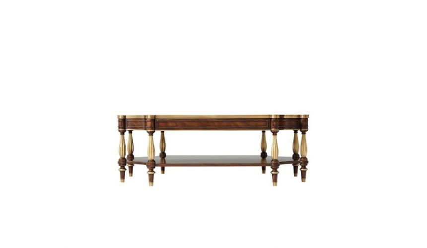 Round and Oval Coffee tables Classic and Grand Cocktail Table with Patterned Woodwork