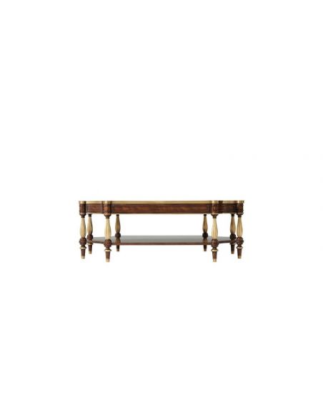 Round and Oval Coffee tables Classic and Grand Cocktail Table with Patterned Woodwork