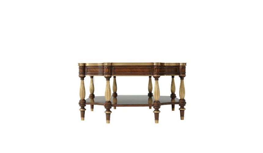 Round and Oval Coffee tables Classic and Grand Cocktail Table with Patterned Woodwork