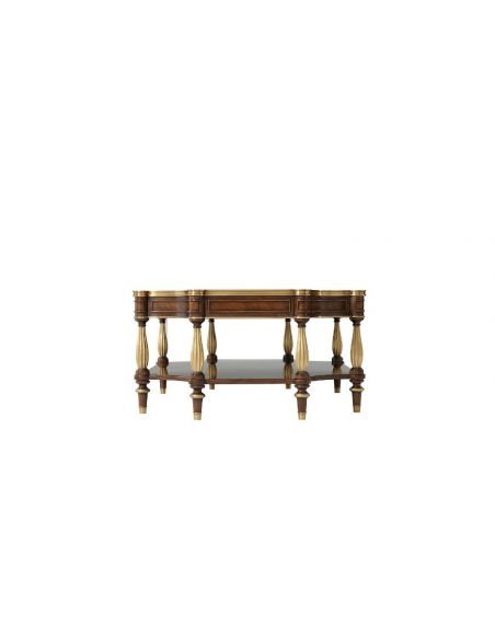 Round and Oval Coffee tables Classic and Grand Cocktail Table with Patterned Woodwork