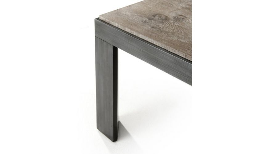 Rectangular and Square Coffee Tables Luxurious Aged Oak Rectangular Cocktail Table