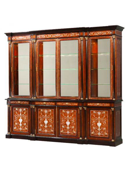 Gorgeously Detailed Burnt Cinnamon Showcase Cabinet