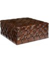 Luxury Leather & Upholstered Furniture Large Tufted Leather English Ottoman