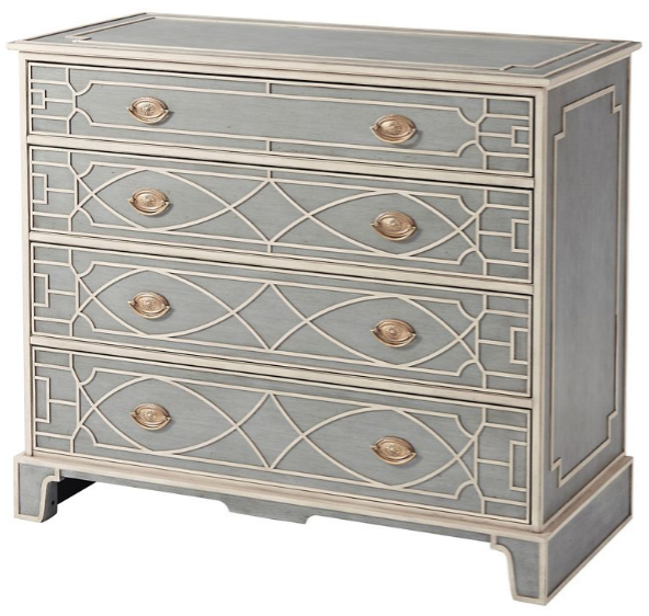 Chest of Drawers Exquisitely Patterned Spruce Chest of Drawers