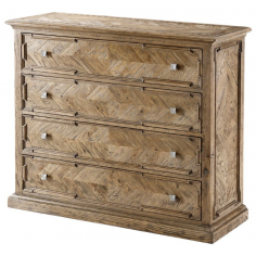 Chest of Drawers High End Checker Banded Oak Chest of Drawers