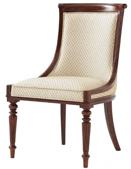 Stunning Diamond Patterned Ivory Dining Chair