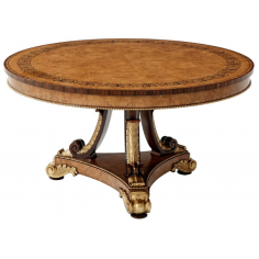 Foyer and Center Tables Elegantly Royal Ebonised Parquetry Center Table