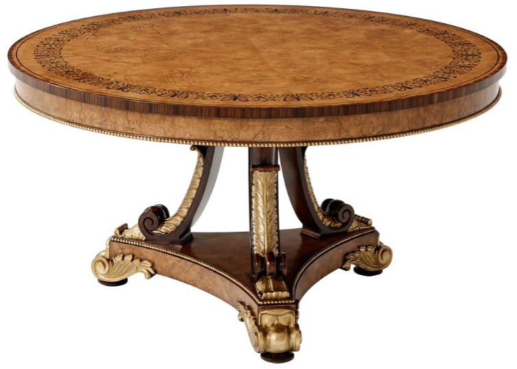 Foyer and Center Tables Elegantly Royal Ebonised Parquetry Center Table