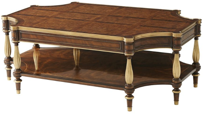 Round and Oval Coffee tables Classic and Grand Cocktail Table with Patterned Woodwork