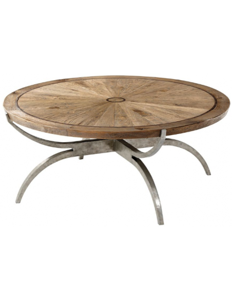 Deluxe Round Rustic Oak Table
