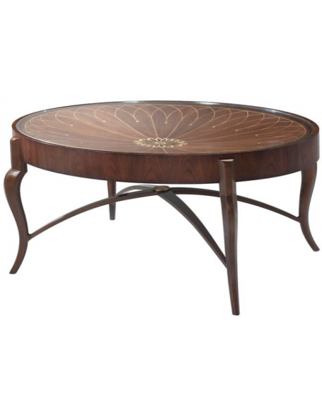 Round and Oval Coffee tables Beautiful Petals of Summer Oval Cocktail Table