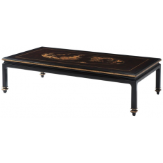 Rectangular and Square Coffee Tables Luxurious Garden in Darkness Mahogany Cocktail Table