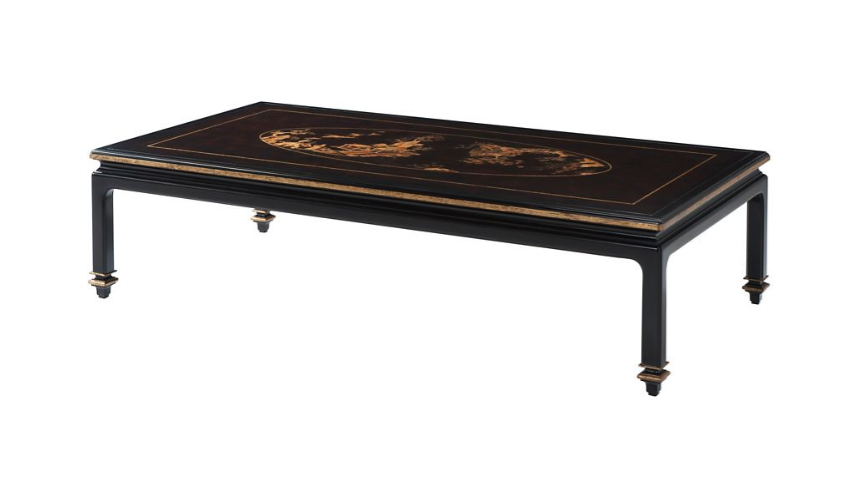 Rectangular and Square Coffee Tables Luxurious Garden in Darkness Mahogany Cocktail Table
