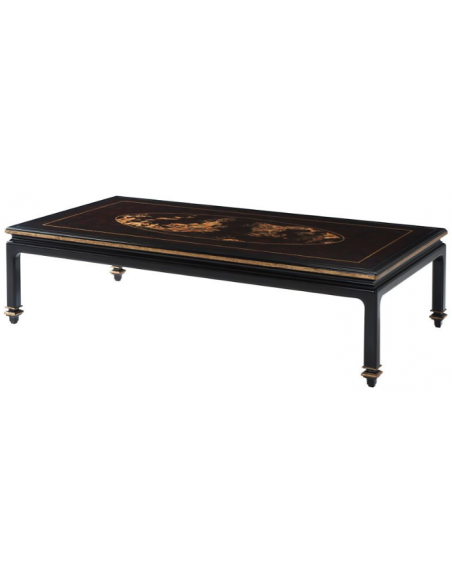 Luxurious Garden in Darkness Mahogany Cocktail Table