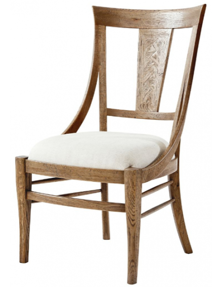 Classic Cushioned Oak Dining Chair 