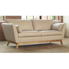 SOFA, COUCH & LOVESEAT Lovely Modern Vanilla Leather Sofa 2